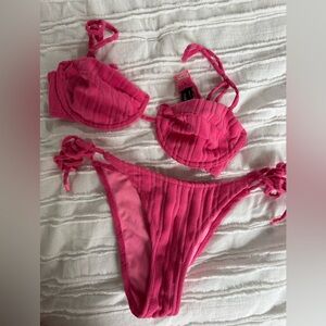 Triangl Balconette Bikini Set in a hot pink